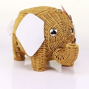 Kate Spade Elephant Tiny Wicker Crossbody Purse NWT